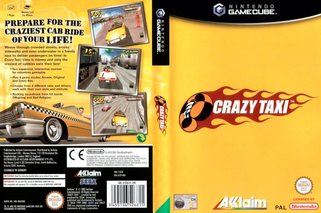 Jogo Crazy Taxi GC DVD Capa
