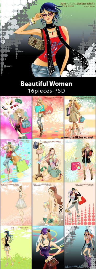a04beautiful_women16pieces-psd