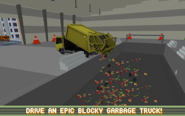 Blocky Garbage Truck SIM PRO2