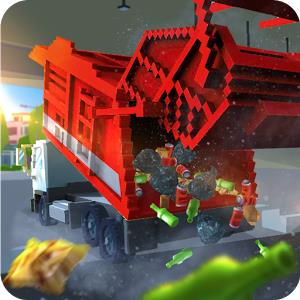 Blocky Garbage Truck SIM PRO3